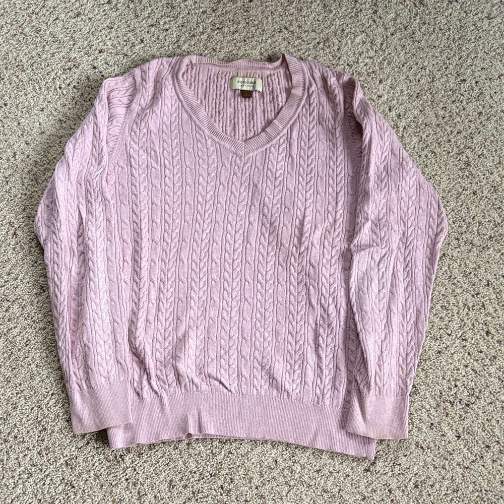 Sonoma Pink V-Neck Sweater